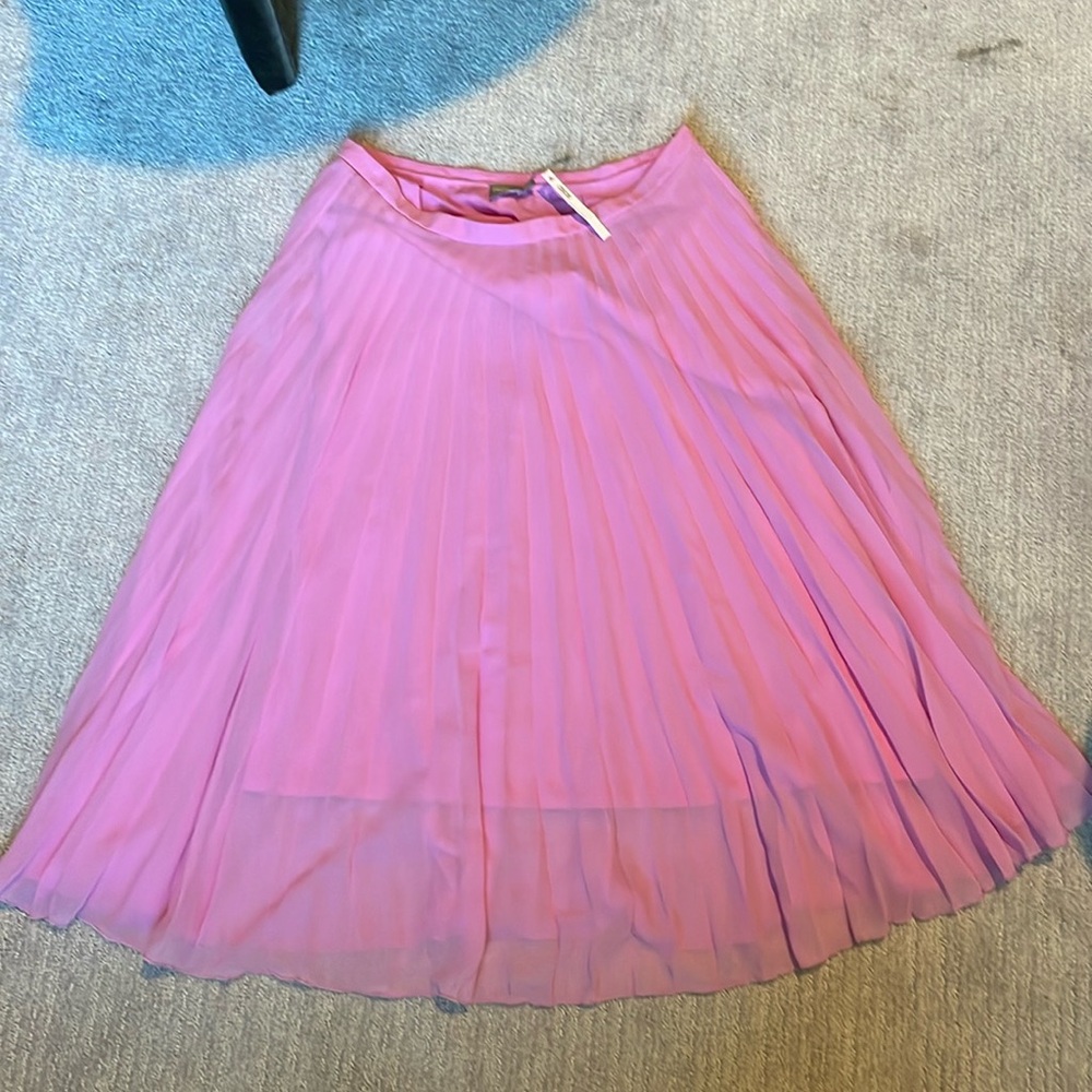 ASOS design NWT pink pleated midi skirt zipper close size 10